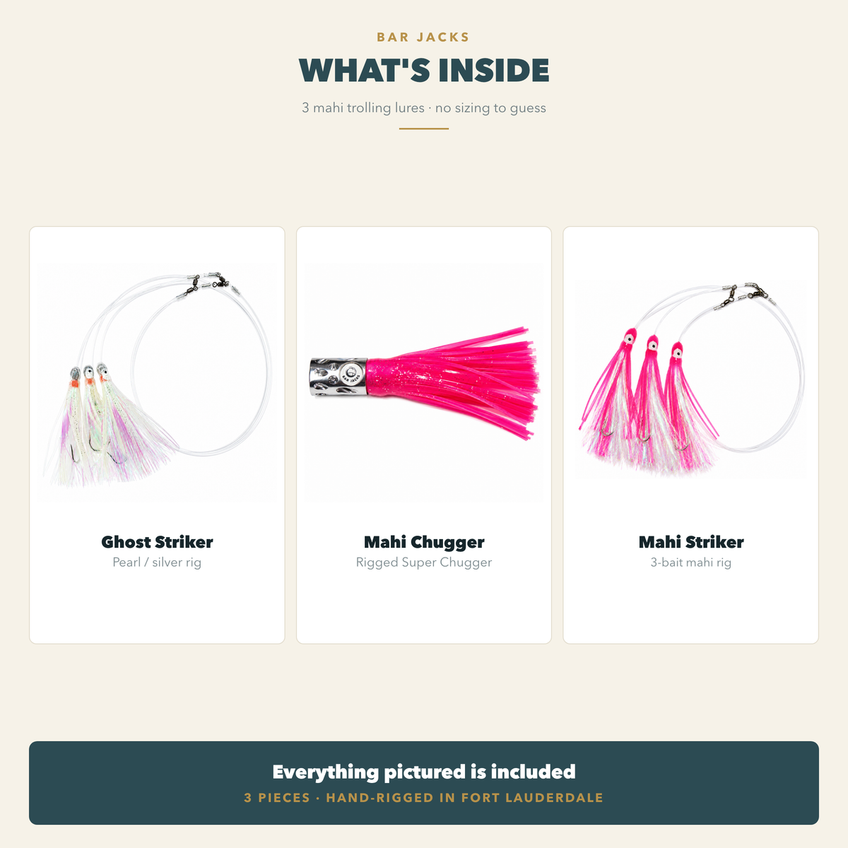 What's inside the Mahi Strike Kit: Ghost Striker, Mahi Chugger and Mahi Striker